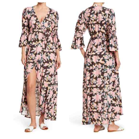 MAAJI Floral High/Low Hem Midi Dress Size Medium - Picture 1 of 6